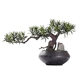 Künstlicher Kiefer-Bonsai-Baum Künstlicher Bonsai-Baum, Wacholder, künstliche Pflanzen, künstliche Pflanzen, Dekoration for den Innenbereich, mit Keramiktöpfen, for drinnen und draußen, Feng Shui-Deko