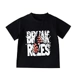 Casual Prints Shirts Toddler Girl Boys Short Sleeve Prints T Shirt Kids Girls Tee Tops Basic T-Shirts für Jungen, Schwarz, 5-6 Jahre