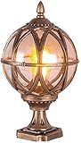 TEmkin Europäische Victoria-Säulenlampe im Freien, wasserdichte Pfostenbeleuchtung, Säulenlampe, Villa, Gartentor, Glas, Rasenlaterne, Dekoration, Straßenbeleuchtung