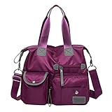 Schmutzabweisende Umhängetaschen für Damen Umhängetaschen mit Reißverschluss für Damen Handtasche für Frauen Wasserdichte (Purple, One Size)