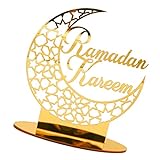Madfiluo Acryl Golden Moon Eid Tisch Ornamente Ramadan Festival Tischdekoration für Home Party Decor Wall Aufkleber