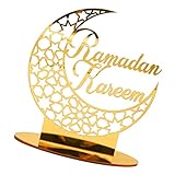 Madfiluo Acryl Golden Moon Eid Tisch Ornamente Ramadan Festival Tischdekoration für Home Party Decor Wall Aufkleber