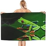 GYORI Mikrofaser Strandtuch Frosch Handtuch Groß 100x200 cm Dschungeltiere Strandtuch 3D Badetuch Strandhandtuch Schnell Trocknendes Weiches Strandlaken, Saunatuch, Reisehandtuch