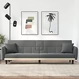 CIADAZ Schlafsofa mit Getränkehaltern Dunkelgrau Stoff Sofa Mit Schlaffunktion, Schlafcouch, Sofabett, Sofa Klein, Sofa Bed, Couchbett, Living Sofa, Sitzecke Wohnzimmer