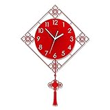 BBTF Wanduhren Vintage aus Acryl mit Stereoskopischen 3D-Zahlen, Wanduhren Schwarz Rot 3 Größen Wall Clock Living Room Wohnzimmer Esszimmer (Color : Red, Size : 40 * 59cm)
