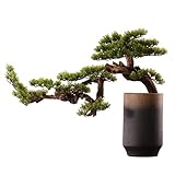 Künstliche Bäume Bonsai-Baum mit hohem Terrakotta-Blumentopf, dekorative künstliche Bonsai-Kiefer, Simulation, Topfpflanze, dekorativer Bonsai, Schreibtisch-Display, gefälschter Baum for Zuhause, Büro