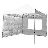 Nexos Profi Falt-Pavillon Partyzelt 3 x 3 m weiß 4 Seitenteile hochwertige Ausführung für Garten Terrasse Feier Markt als Unterstand Plane Wasserdichtes Dach PVC-Coating 270 g/m² Tragetasche Zubehör