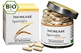 Bio Spermidin - 60 vegane Kapseln mit Vitamin C aus Acerola & Hagebutte, alle Inhaltsstoffe Bio zertifiziert & vegan, hochdosiertes Spermidin mit 1,2 mg pro Portion, Made in Germany