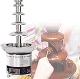 GBHJJ Edelstahl Schokobrunnen mit Schmelzfunktion, 4/5/6/7 Ebenen, 300W, Schokoladenbrunnen für Zuhause, Fließfunktion & Warmhaltefunktion, Schokofondue, Schokoladenfondue,5Tier