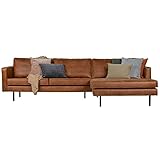 Eckgarnitur Rodeo Leder Cognac Couch Sofa Ecksofa Ledercouch Longchair rechts