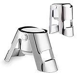 2 Stück Sektverschluss Champagne Bottle Stoppers, Anti-Leckage Sektflaschenverschluss Edelstahl Vakuumverschlusskappen für Weinsammlung, Wein, Champagner, Beer Saver Sealer