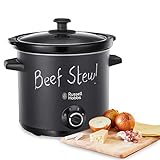 Russell Hobbs Slow Cooker [schwerer 3,5l Keramik-Gartopf für opt Temperaturverteilung] Schongarer Chalkboard (Tafel-Oberfläche, 3 Temperatureinstellungen & Warmhaltefunktion, 200W) Slowcooker 24180-56