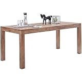 FineBuy Esstisch Massivholz Akazie 120 x 60 x 76 cm Esszimmer-Tisch Design Küchentisch modern Landhaus-Stil Holztisch rechteckig dunkel-braun Natur-Produkt Massivholzmöbel Echt-Holz
