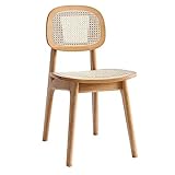 SFXYOYBT Esszimmerstiihle, Stapelbarer Sessel Aus Rattan, Holzbeine Für Modernes Esszimmer, Wohnzimmer, Schlafzimmer, Küche Und Lounge Der Mitte des Jahrhunderts(Color:Originalholz)