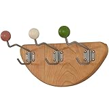 LOTIKS Stabile Garderobenleiste Wandgarderobe Aus Holz Mit 3 Bis 4 Dreihaken Hut-Organizer Und Kleiderbügel For Küche Schlafzimmer Badezimmer (Color : Wood color B, Size : 29.4 * 11.5 * 12.5cm)