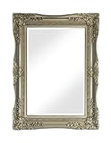 LC Home Wandspiegel »Barock« Silber ca. 90x120 cm mit Doppelrahmen inkl. Facettenschliff Antik- Stil Gaderobespiegel - Flurspiegel - Ganzkörperspiegel - Spiegel klassisch