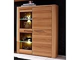 möbelando Vitrine Holzvitrine Standvitrine Glasvitrine Vitrinenschrank Nature Plus II