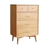 GRFIT Kommode Schrank Kommode im japanischen Stil, 5 Schubladen, Massivholz, Kommode, Möbel, Schlafzimmer, Aufbewahrung, Sideboard, Wohnzimmer, Schrank, Schubladen Beistellschrank