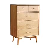 GRFIT Kommode Schrank Kommode im japanischen Stil, 5 Schubladen, Massivholz, Kommode, Möbel, Schlafzimmer, Aufbewahrung, Sideboard, Wohnzimmer, Schrank, Schubladen Beistellschrank