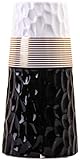 Modern Vasen für Blumen Tabelle Blumenvase Nordic Fashion Keramik Vasen Zubehör Boden mit rutschfesten Matten Vasen Ornamente Heimdekoration Schlafzimmer Büro (Color : A-Black, Size : 23X11.5CM)