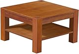 Brasilmöbel Couchtisch Rio Kanto 73x73 cm Kirschbaum mit Ablage Wohnzimmertisch Holz Tisch Pinie Massivholz Stubentisch Beistelltisch Echtholz Größe und Farbe wählbar