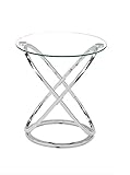 ASPECT STB41/CH Monarch Couchtisch/Beistelltisch, Glas, Chrome, 52 x 52 x 56.5 cm