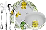 WMF Set Safari, Taufgeschenke, Geschenke zur Taufe, Namensgravur, Kinderbesteck mit Gravur Namen 6-teilig Edelstahl