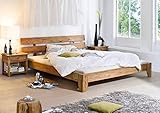 MASSIVMOEBEL24.DE Palisander Massivholz geölt Bett 180x200 Sheesham Holz Möbel massiv braun Nature Brown #512