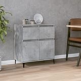 JUNZAI Sideboard, Schlafzimmer Möbel, Kommode Schlafzimmer, Esszimmer Schrank, Komodenschrank, Buffetschrank, Büromöbel, Betongrau 60x35x70 cm Holzwerkstoff