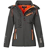 Geographical Norway Damen Softshell Jacke Rein Darkgrey Orange XXL