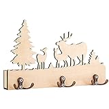 Wandgarderobe, Heimdekoration, Aufbewahrungshaken, Halter, kreative Gravur, Kunst-Silhouette, Holz, Schlüsselanhänger, Kleinigkeiten, Aufbewahrung, hängender Organizer, Kleiderhaken (Farbe: Art Elk)