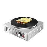 Kommerzieller elektrischer Crêpe-Maker, 16,5 Zoll, große Pfannkuchen-Grillmaschine aus Edelstahl, für Blintzes, Eier, Pfannkuchen, Tortilla, für die Snackbar zu Hause