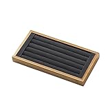 eexuujkl Schmucktablett Halskette Ring Requisiten Stapelbare Aufbewahrung Junghennen Display Box Linien Verpackung Ausstellung Ohrringe Show, Dunkelgrau