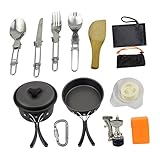 Garneck 1 Set Kochgeschirr-Set Zum Kochen Im Freien Herd Topf Pfanne Reisekocher Tragbare Herde Set Für Outdoor-Kochtöpfe Wanderkochgeschirr-Set Camping-Kochgeschirr-Set