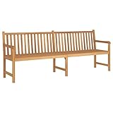 Youuihom Gartenbänke, Verandabänke, Terrassenbänke für den Außenbereich, Gartenbank 228 cm Massivholz Teak Geeignet für Gärten, Parks, Terrassen, Balkone, Hinterhöfe