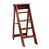 5-stufiger Leiterhocker | Trittleiter aus Holz | Klappbarer Leiterstuhl | Multifunktionaler, Rutschfester Tritthocker for Erwachsene, Kinder, Haushalt, Büro, Küche, Bibliothek