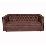 JVmoebel American Style Chesterfield Sofa Couch Leder Polster Braun Dreisitzer