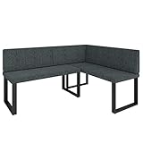 Eckbank Akiko Metal - Eckbankgruppe für Ihrem Esszimmer, Küche modern, Sitzecke, Essecke. Perfekt für Küche, Büro und Rezeption. Solide und Starke Verarbeitung. (INARI 96, 196x142cm rechts)