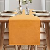 ARVOV Tischläufer Frühling Modern, Wasserdicht Tischläufer, Dunkelgrau Tischläufer Wasserdicht, Tischläufer Leinenoptik, Grau Tischläufer für Drinnen Party Urlaub Dekoration (Orange, 40 x 180 cm)