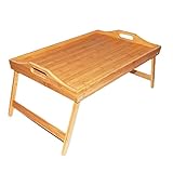 AVFORA Bett-Tisch-Tablett, Holz-Bett-Tablett, tragbar, zusammenklappbar, Laptop-Schreibtisch, Tee-Essen-Serviertisch, klappbarer Bein-Laptop-Schreibtisch auf dem Bett, Essenstabletts