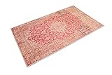 wecon home Badteppich, Badematte, rutschfest und Waschbar, Vintage Oriental, Polaroid (80 x 150 cm, rot)