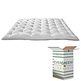 EVERGREENWEB Topper aus Memory Foam Flocken 160x200 cm, Doppelbett Matratzenauflage 7 cm Hoch, Orthopädische Matte aus Viscoschaumstoff, Weiß Hypoallergen Matratzenschoner Weich und Bequem | DREAME