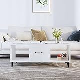 ZEYUAN Couchtisch, Wohnzimmertisch, Coffee Table, Beistelltisch, Teetisch, Sofatisch, Living Room Table, Weiß 102x50x40 cm Holzwerkstoff