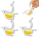 Firtink 3 Stk Transparent Zitronenpresse Tragbare Transparente Fruchtpresse Manuelle Zitronenpresse Küchenhelfer Handentsafter für Orange, Zitrone, Limette, Granatapfel