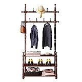 3-in-1-Garderobenständer für den Eingangsbereich mit Schuhbank, moderner Industrie-Garderobenbaum mit 7 Haken und 2-stufigem Schuhständer, Aufbewahrungsregal, einfach zu montieren
