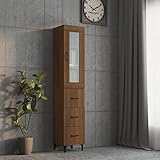 RAUGAJ Highboard Eiche braun 34,5x34x180 cm Holzwerk,Artikelfarbe Eiche braun