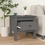 Annlera Beistelltisch 40x40x39 cm Nachttisch Kleiner Tisch Betttisch Sideboard Holz Couchtisch Klein Side Table Nachtkästchen Sofatisch Couch Tisch Nightstand Grau