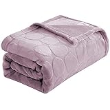 FY FIBER HOUSE Flanell Fleece Decken, Flauschige Kuscheldecken, Superweiche leichte Mikrofaser mit Steindruck für Couch/Sofa (150cm x 200 cm, Flieder Lila)