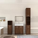 TOYOCC Möbelsets, Badezimmermöbel-Sets, 4-teiliges Badezimmer-Möbel-Set, braunes Eichenholz