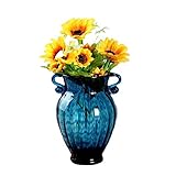 Vase Binuraler Glas Vase Dekoration im europäischen Stil Blume Arrangement Hydroponic einfache Glas transparente Blüten Glasdekoration, Blume Nicht enthalten Blumenvase (Size : Large)